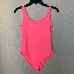 Neon pink bodysuit